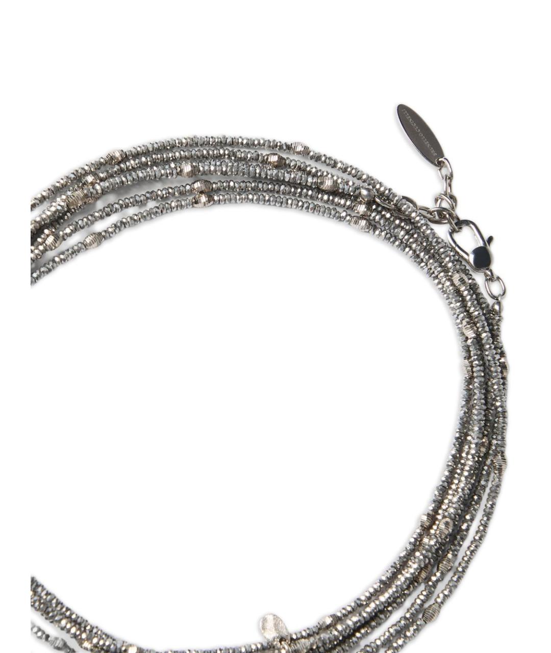 BRUNELLO CUCINELLI Серебрянный металлический браслет, фото 3