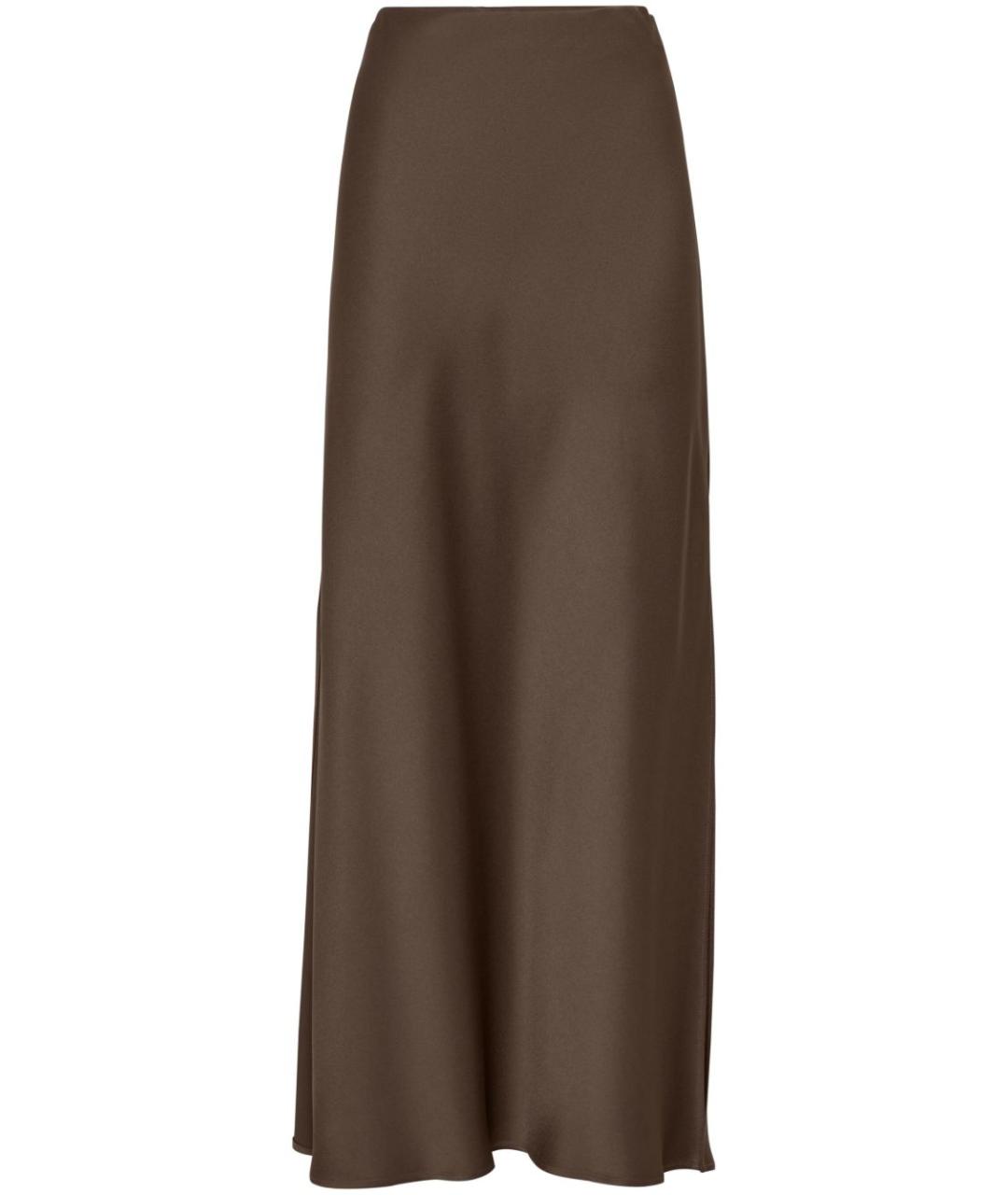 BRUNELLO CUCINELLI Коричневая вискозная юбка макси, фото 1