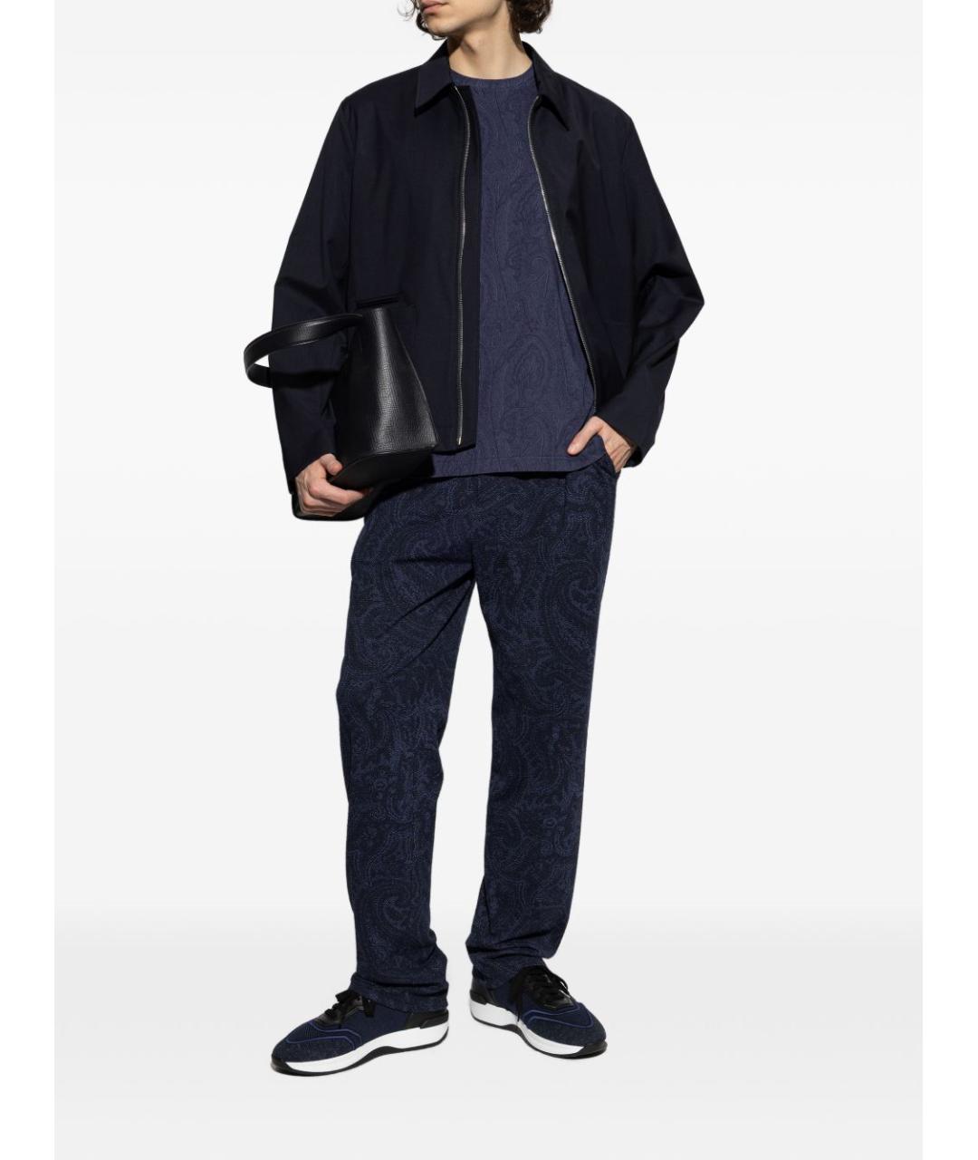 BRIONI Синие текстильные низкие кроссовки / кеды, фото 5