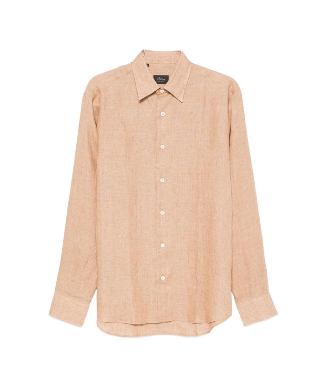 BRIONI Бежевая льняная кэжуал рубашка, фото 1