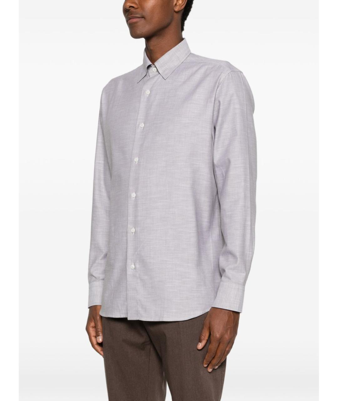 BRIONI Серая хлопковая кэжуал рубашка, фото 2