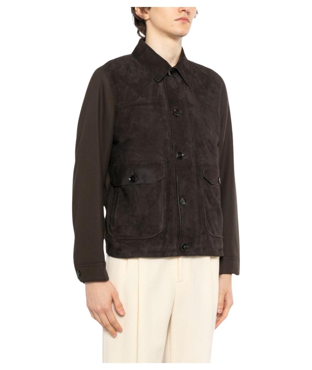 BRIONI Коричневая кожаная куртка, фото 5