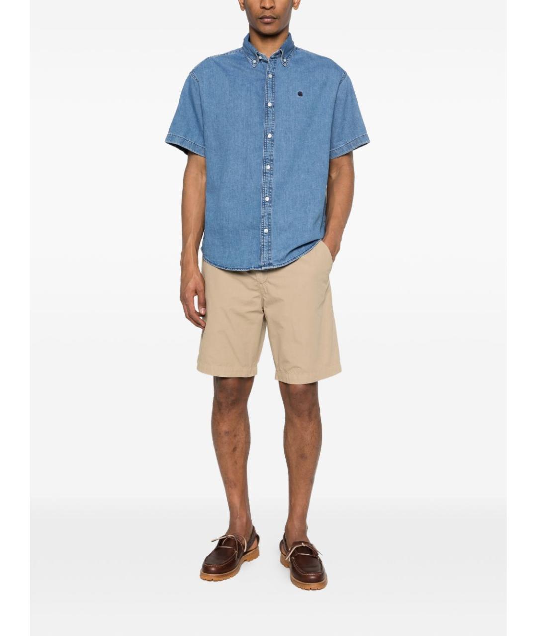 CARHARTT WIP Голубая хлопковая кэжуал рубашка, фото 4