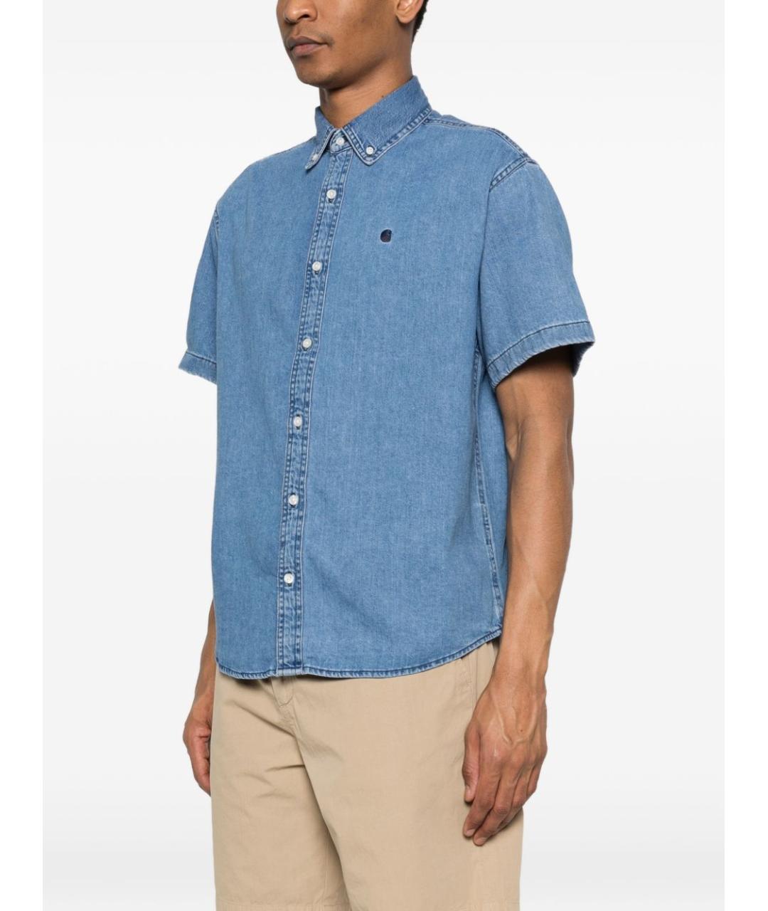 CARHARTT WIP Голубая хлопковая кэжуал рубашка, фото 2