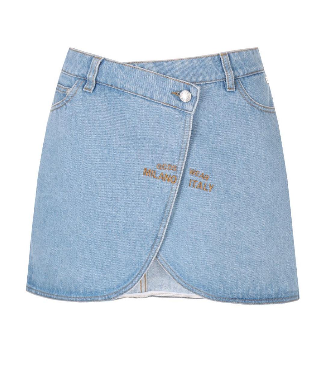 GCDS Голубая деним юбка мини, фото 1
