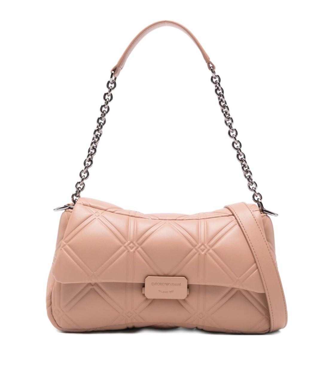 EMPORIO ARMANI Розовая кожаная сумка через плечо, фото 1