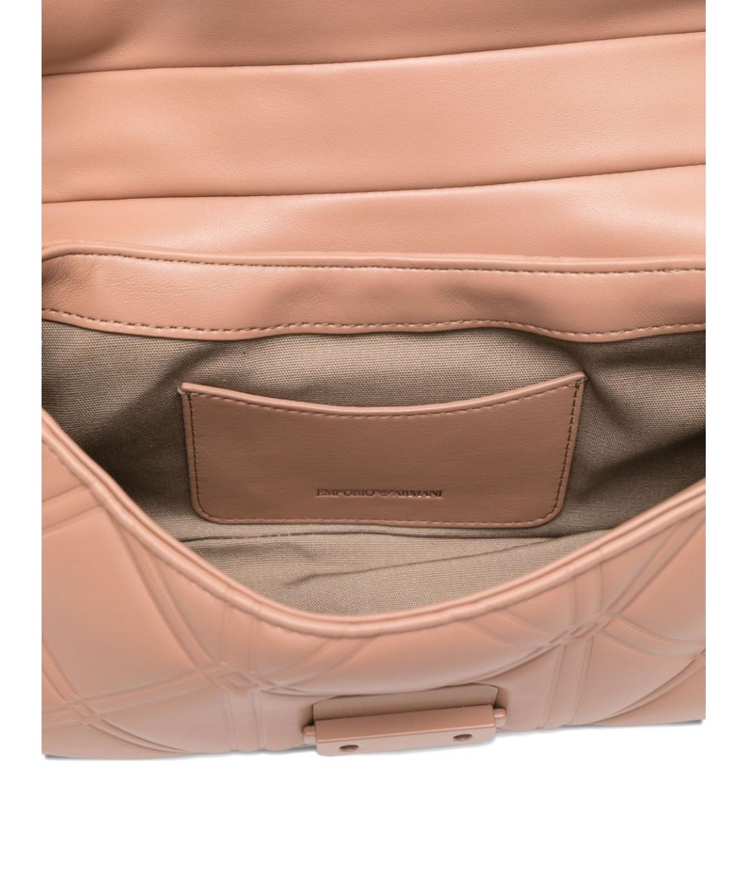 EMPORIO ARMANI Розовая кожаная сумка через плечо, фото 4