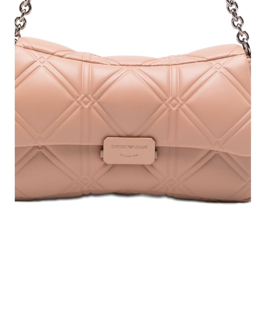 EMPORIO ARMANI Розовая кожаная сумка через плечо, фото 3
