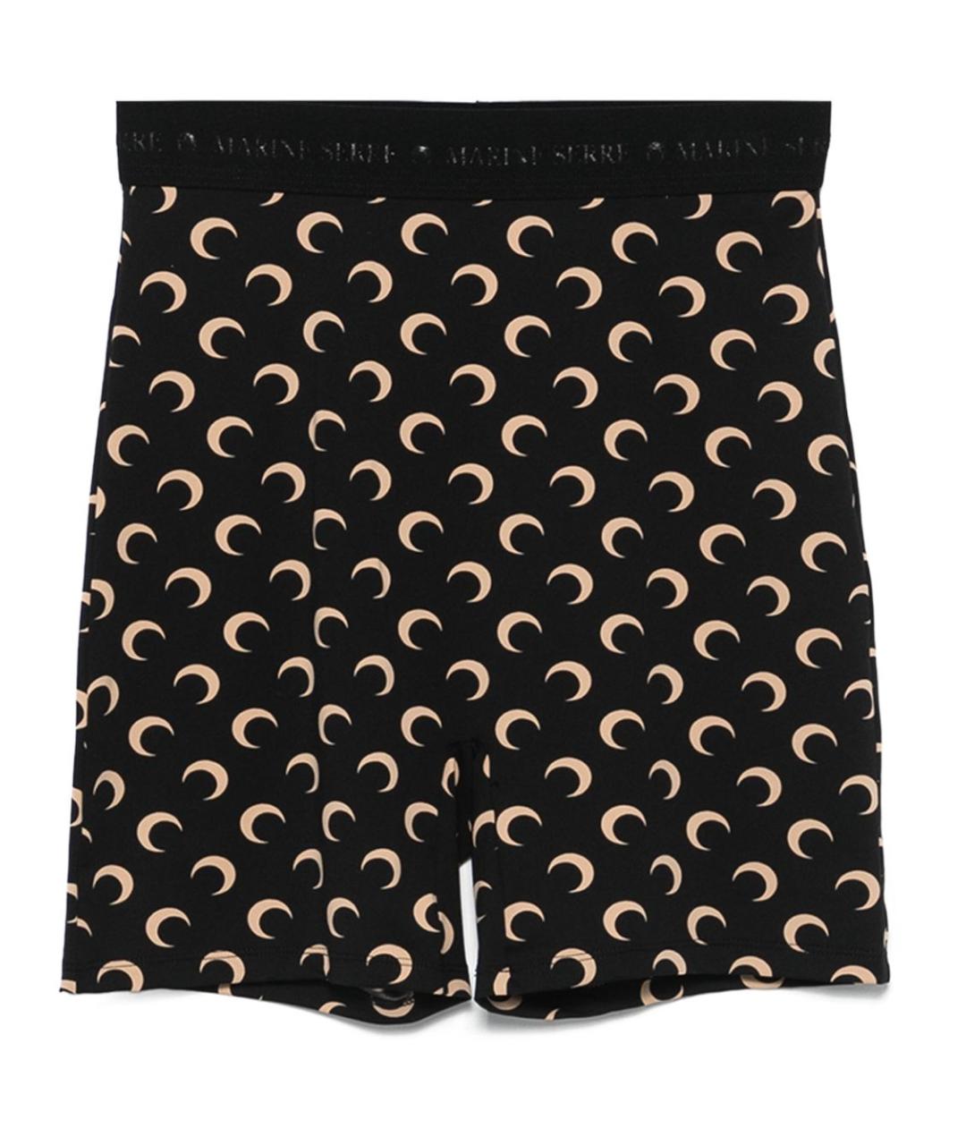 MARINE SERRE Черные полиамидовые леггинсы и велосипедки, фото 1