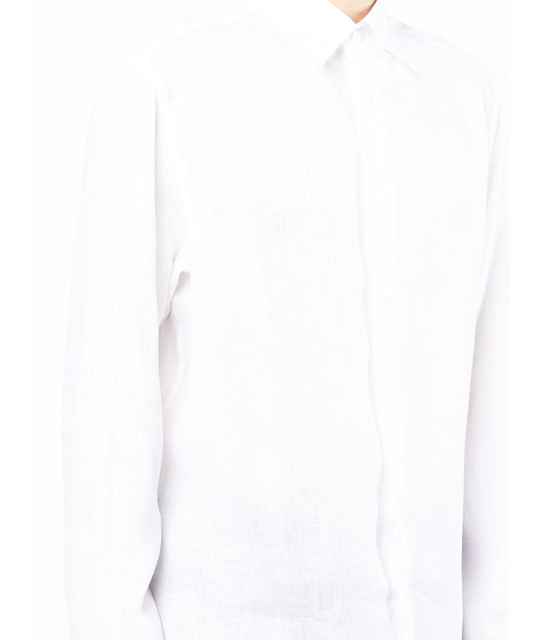 BRIONI Белая льняная классическая рубашка, фото 3