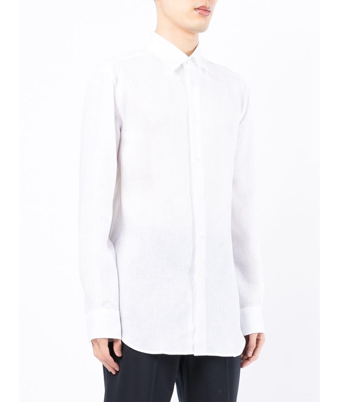 BRIONI Белая льняная классическая рубашка, фото 5