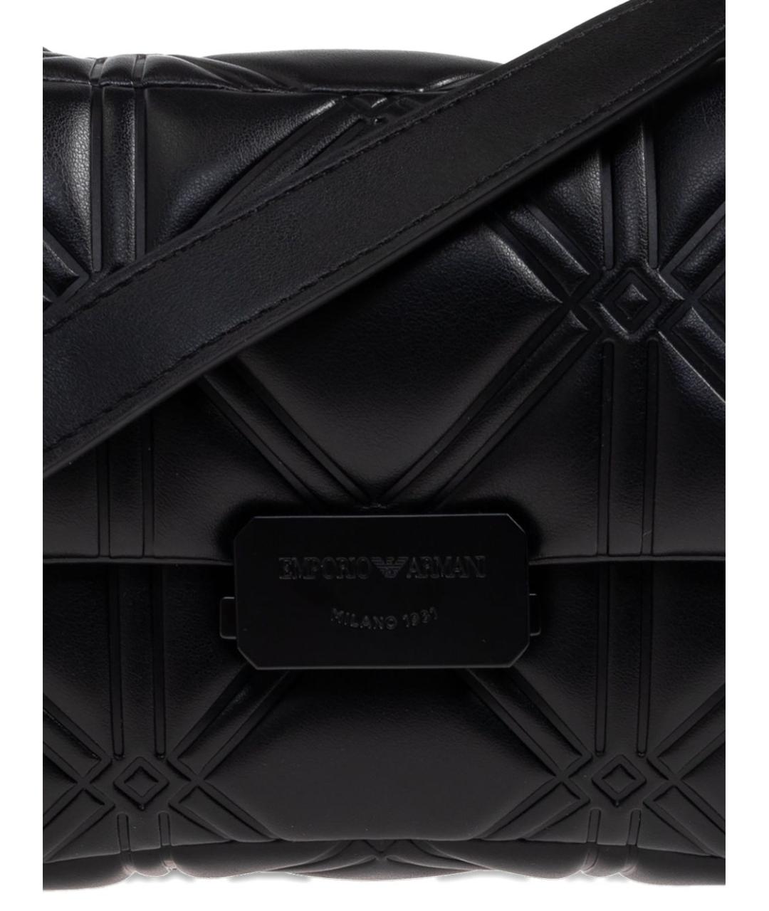 EMPORIO ARMANI Черная кожаная сумка через плечо, фото 5