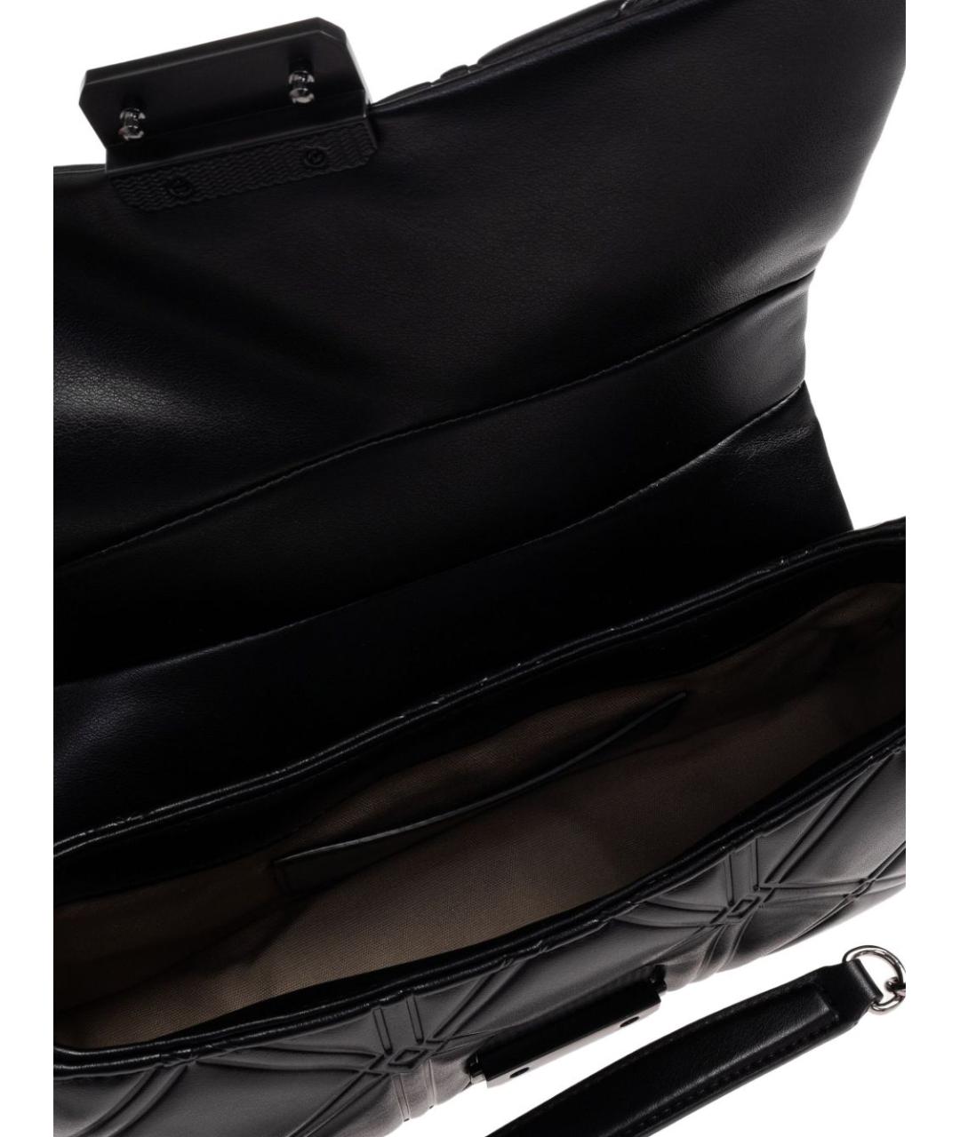 EMPORIO ARMANI Черная кожаная сумка через плечо, фото 3