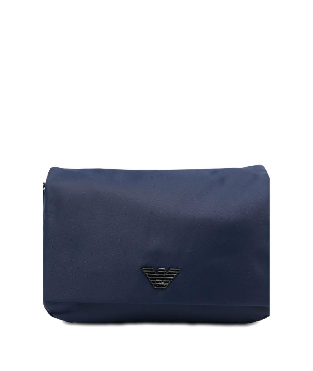 EMPORIO ARMANI Синяя тканевая сумка на плечо, фото 3