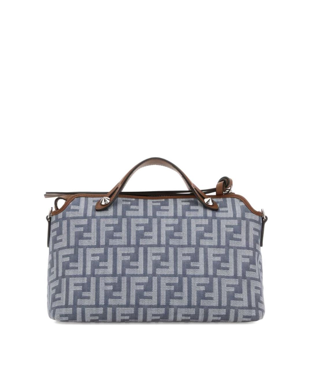 FENDI Голубая жаккардовая сумка тоут, фото 2