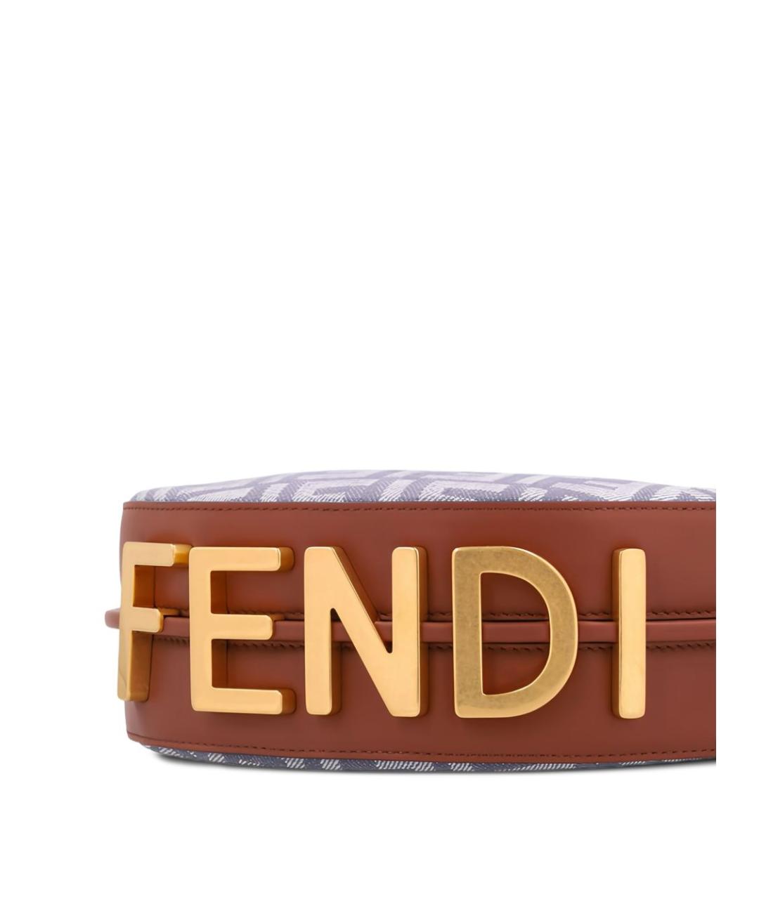 FENDI Голубая жаккардовая сумка через плечо, фото 2