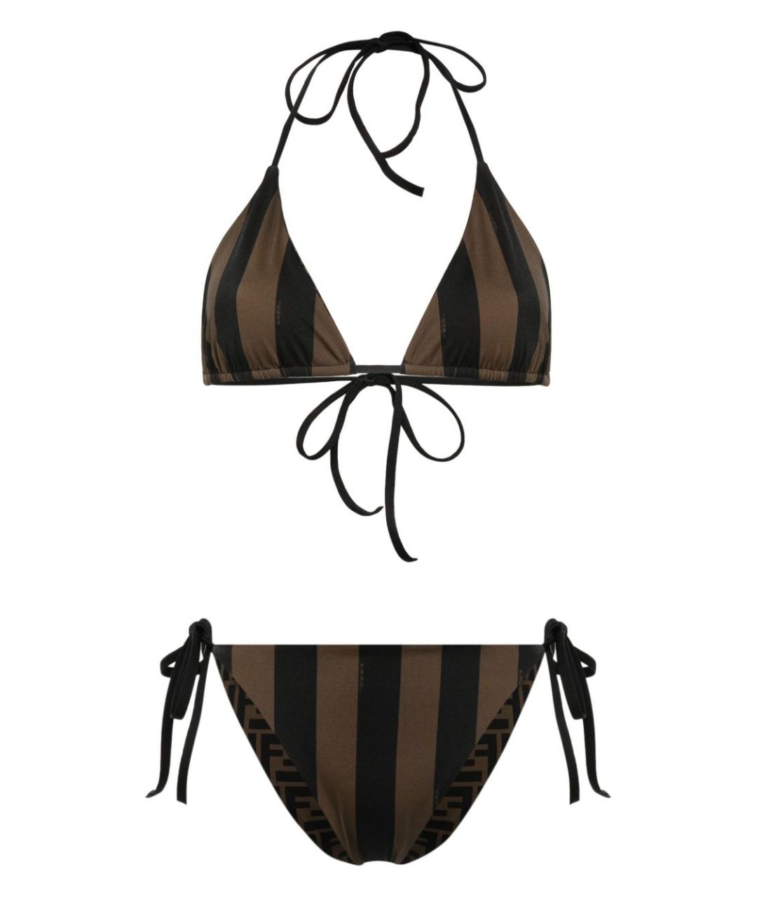 FENDI Коричневый полиамидовый купальник, фото 1