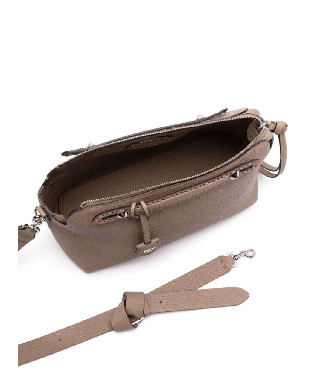 FENDI Бежевая кожаная сумка тоут, фото 5