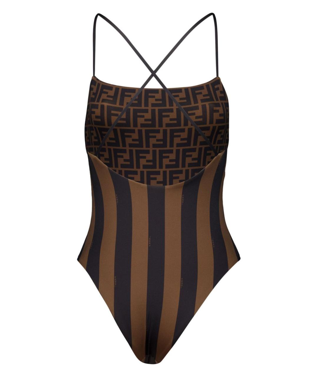 FENDI Коричневый полиамидовый купальник, фото 4