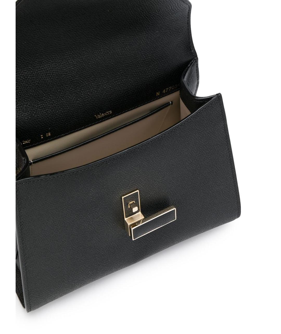 VALEXTRA Черная кожаная сумка тоут, фото 5