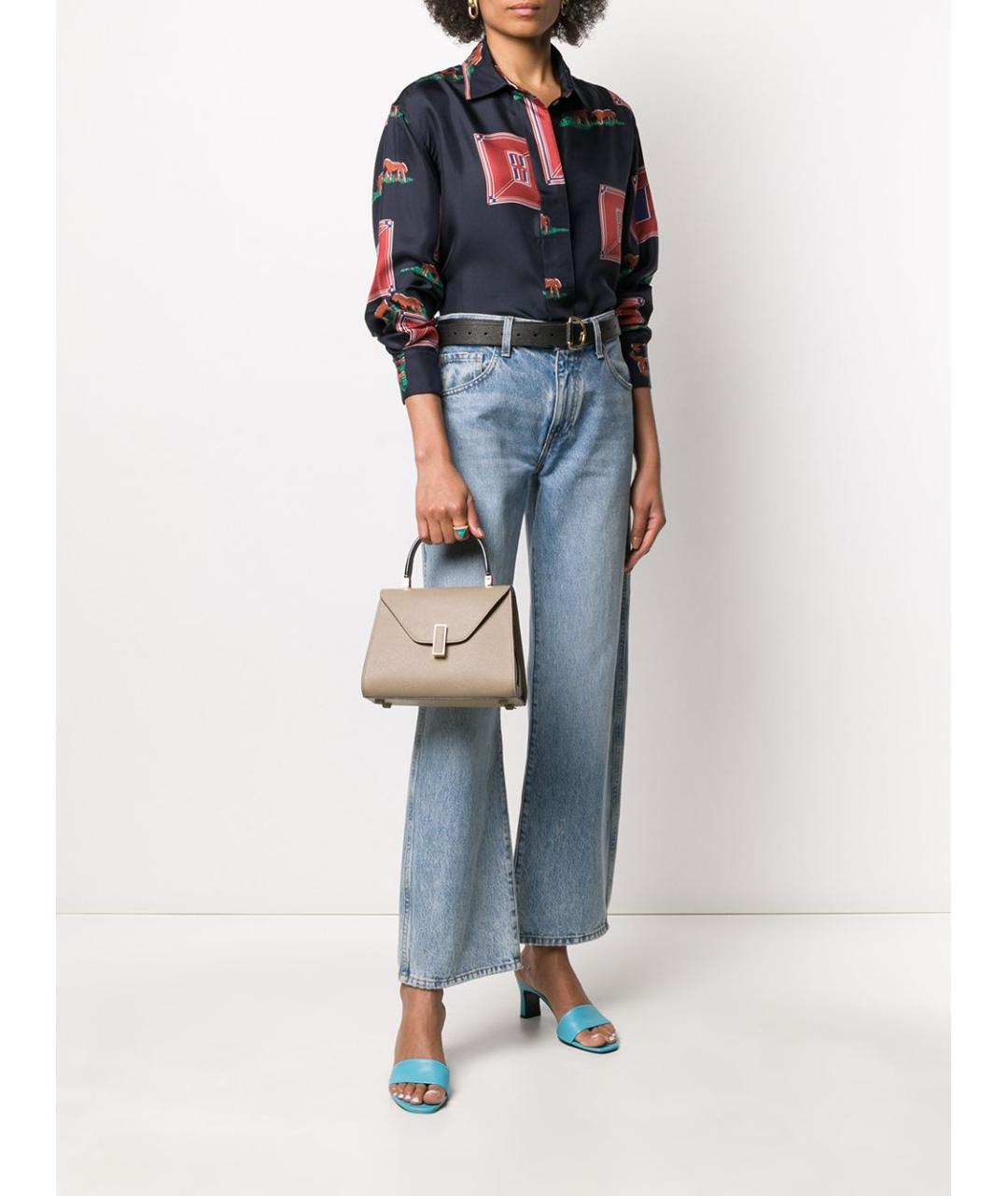 VALEXTRA Бежевая кожаная сумка тоут, фото 4