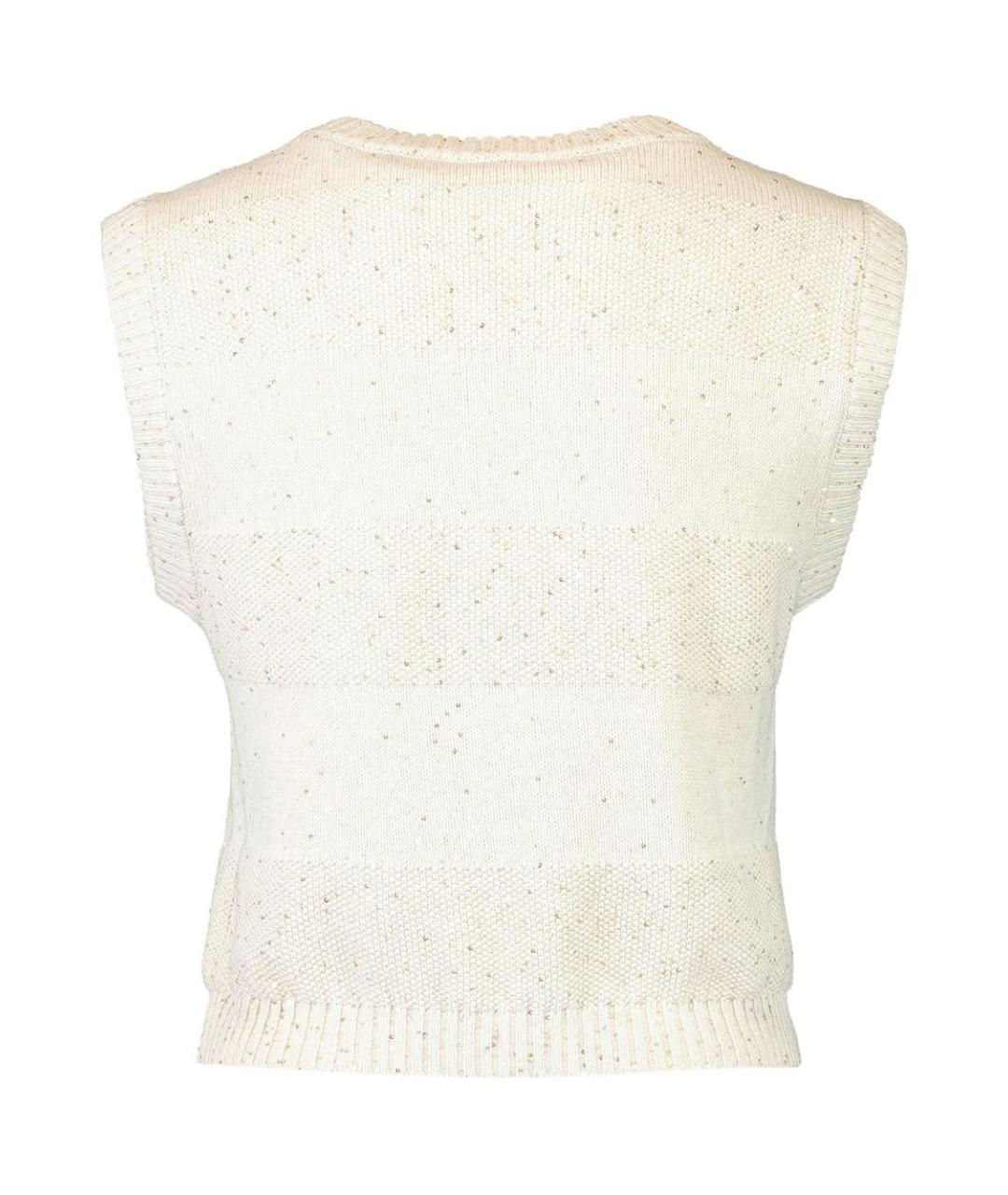 BRUNELLO CUCINELLI Бежевая хлопковая майка, фото 3