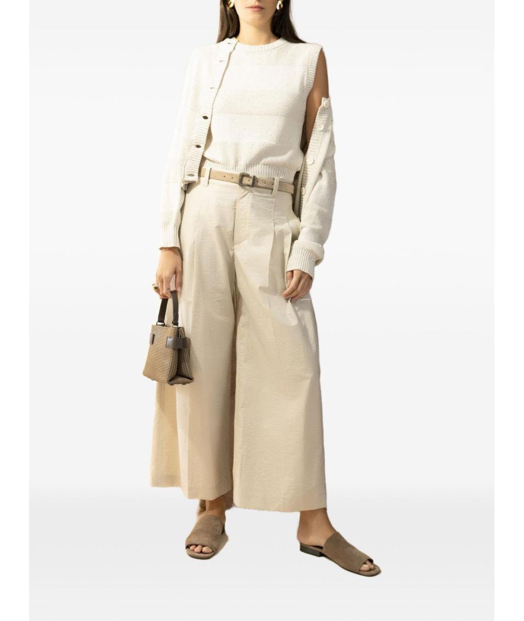 BRUNELLO CUCINELLI Бежевая хлопковая майка, фото 2