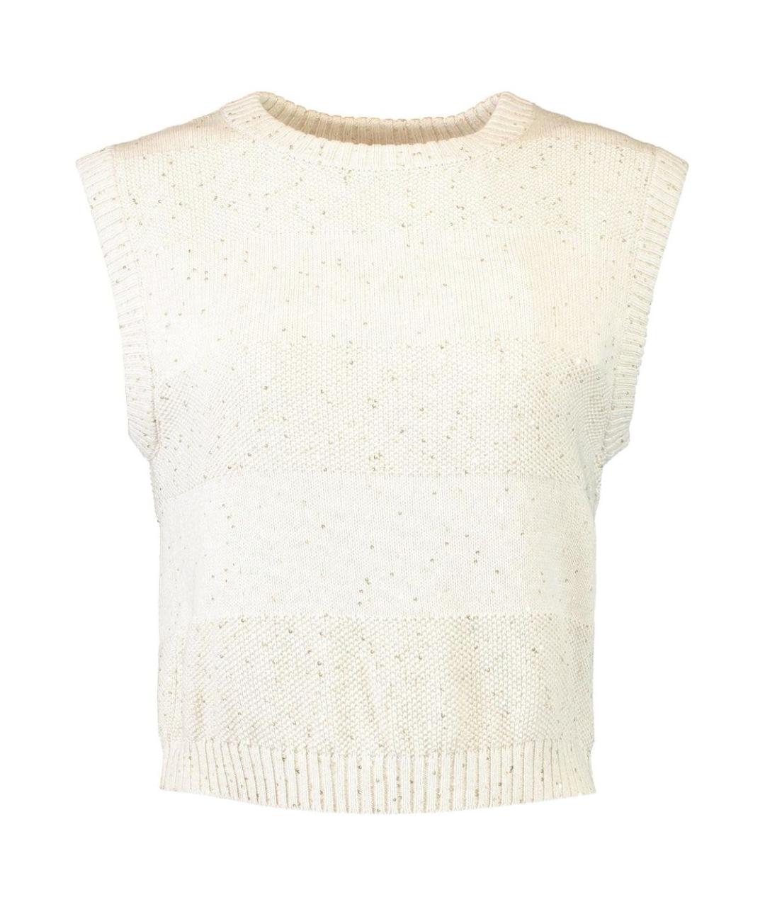 BRUNELLO CUCINELLI Бежевая хлопковая майка, фото 1