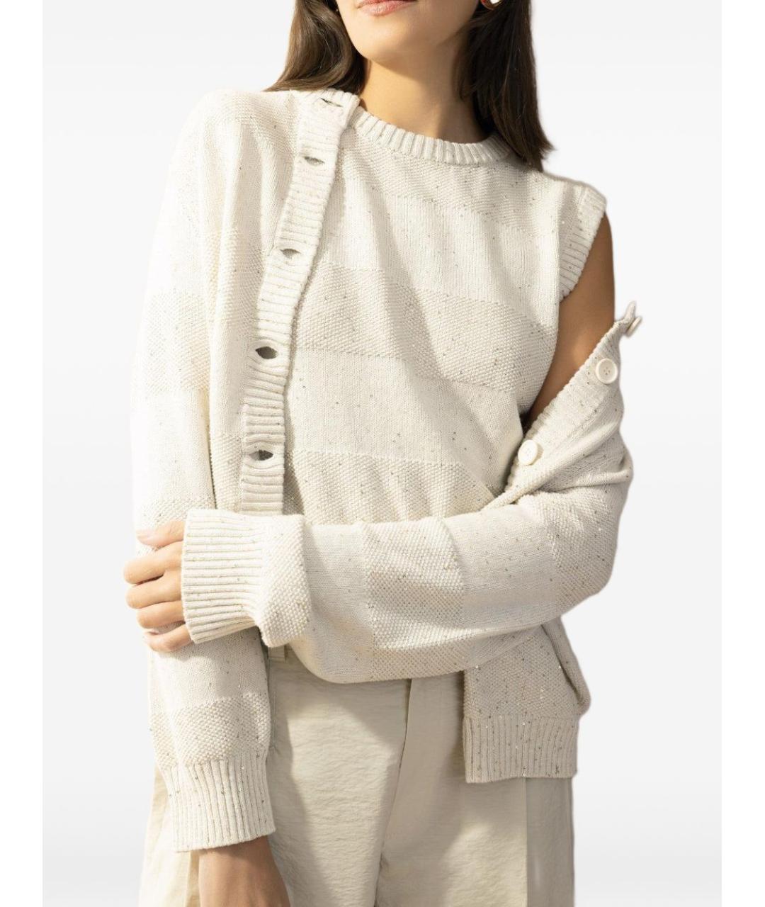 BRUNELLO CUCINELLI Бежевая хлопковая майка, фото 4