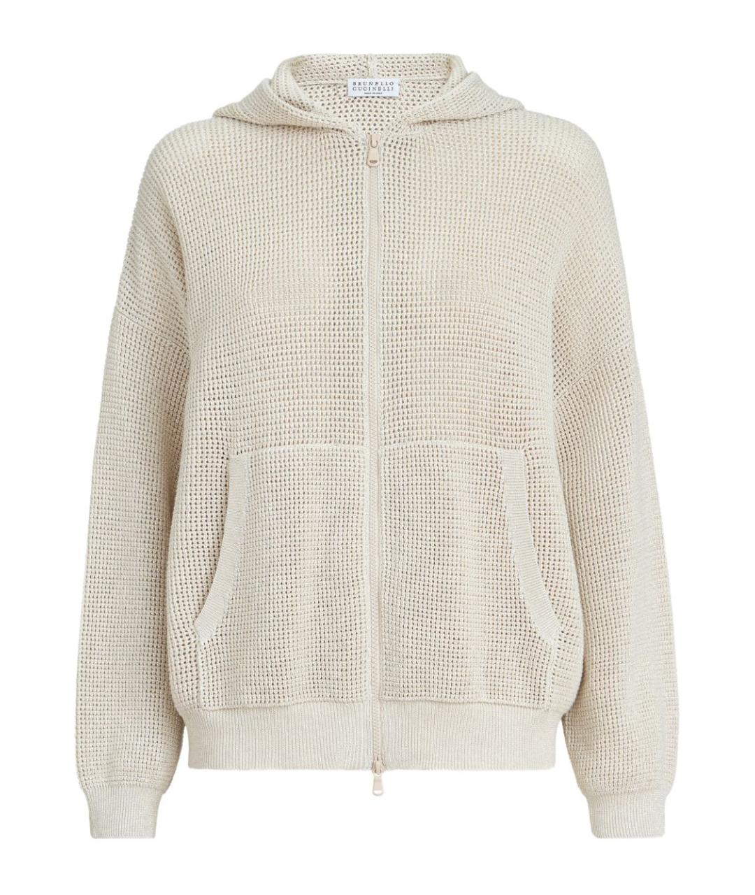 BRUNELLO CUCINELLI Бежевый хлопковый кардиган, фото 1