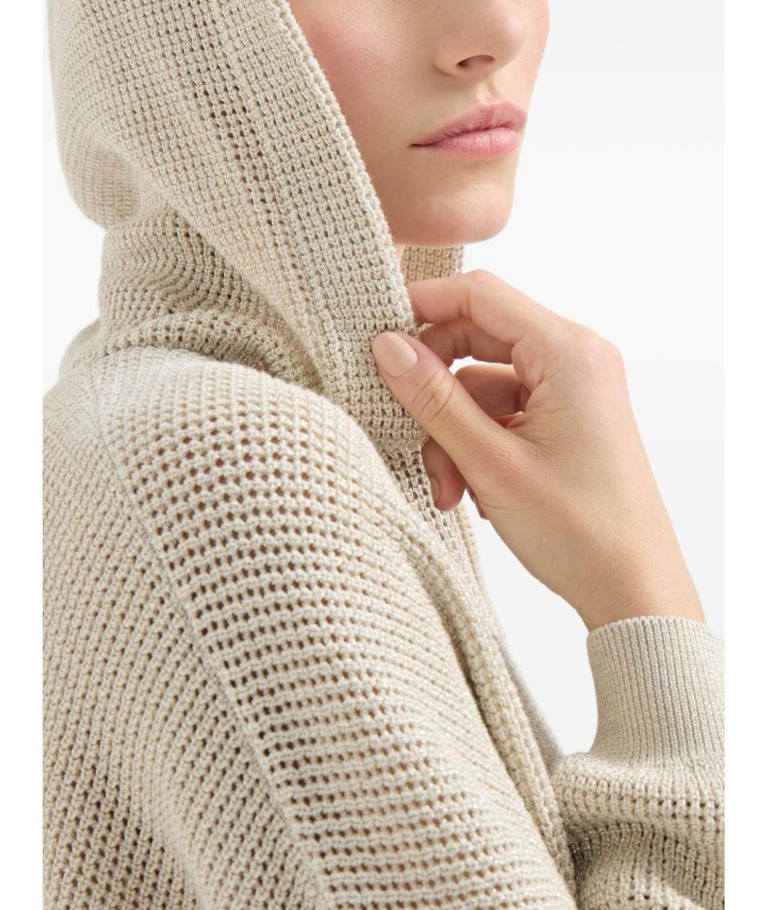 BRUNELLO CUCINELLI Бежевый хлопковый кардиган, фото 2