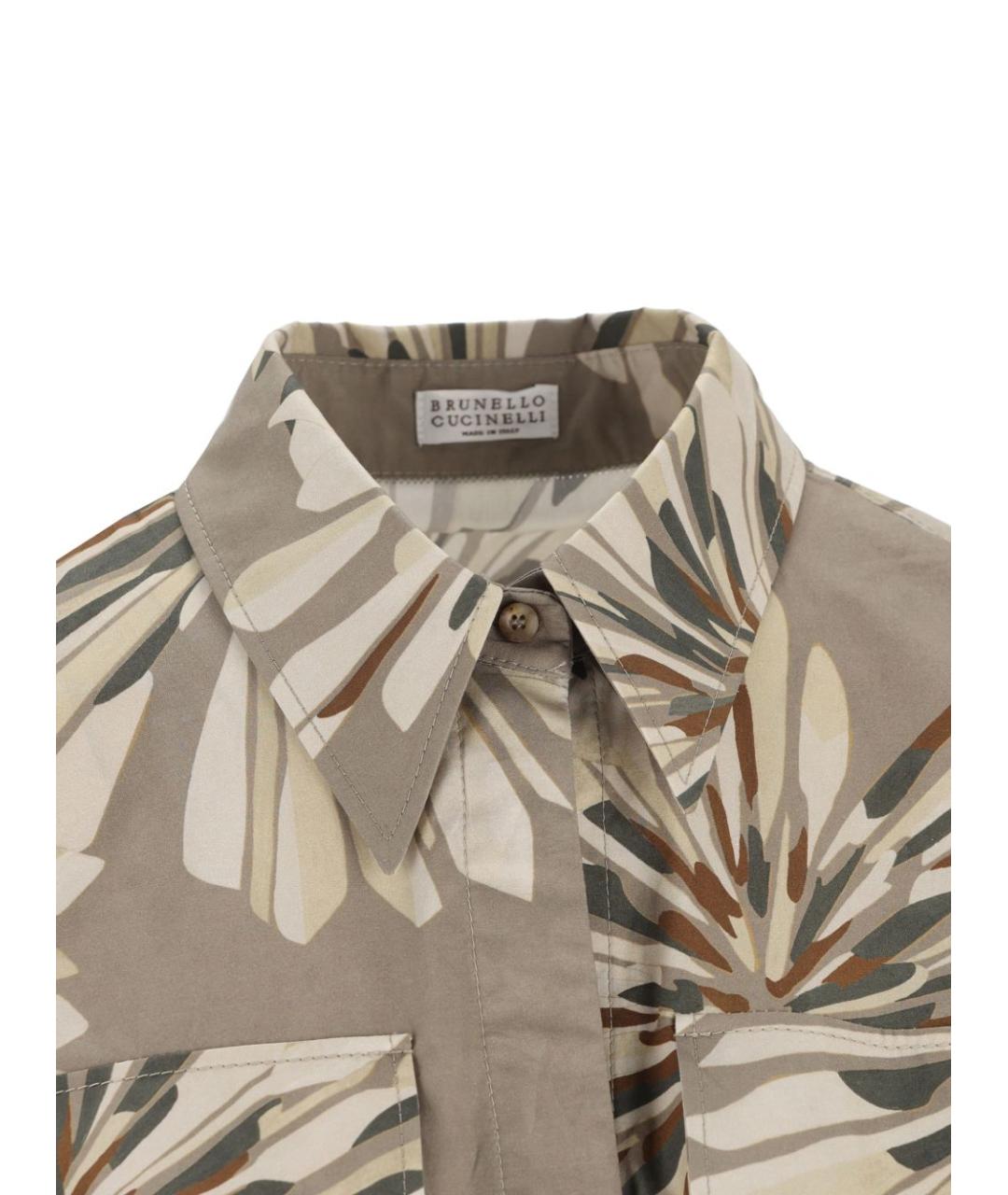 BRUNELLO CUCINELLI Хаки хлопковое повседневное платье, фото 2