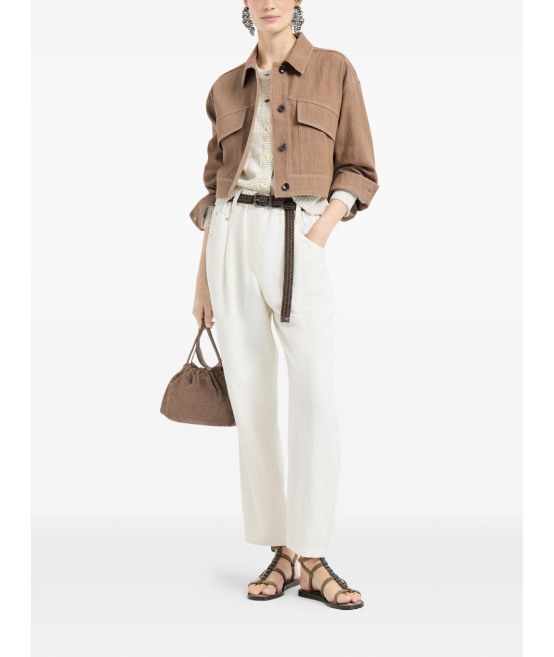 BRUNELLO CUCINELLI Бежевый хлопковый кардиган, фото 2