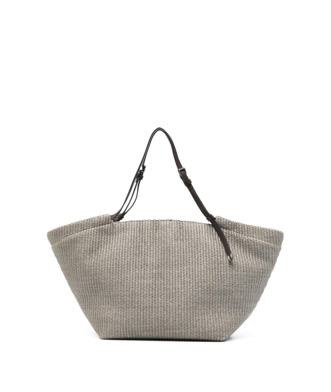 BRUNELLO CUCINELLI Зеленая пелетеная сумка тоут, фото 1