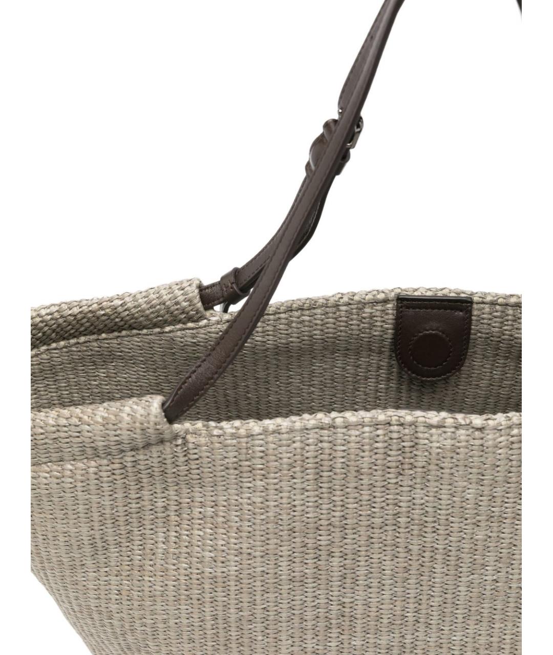 BRUNELLO CUCINELLI Зеленая пелетеная сумка тоут, фото 3