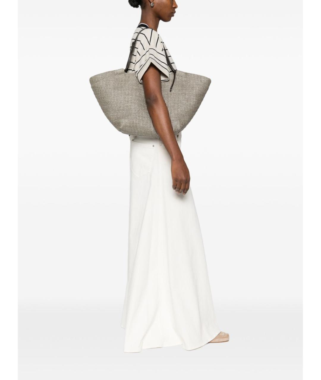 BRUNELLO CUCINELLI Зеленая пелетеная сумка тоут, фото 4