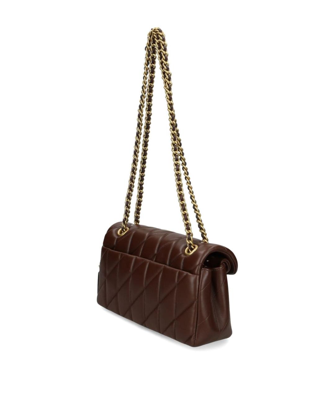 COACH Коричневая кожаная сумка через плечо, фото 4