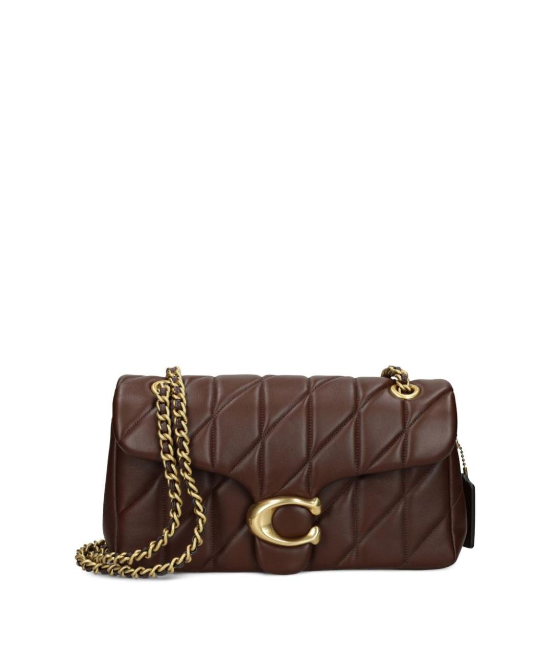 COACH Коричневая кожаная сумка через плечо, фото 1