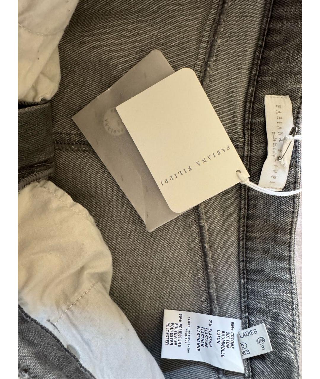 FABIANA FILIPPI Серая хлопко-эластановая юбка миди, фото 6