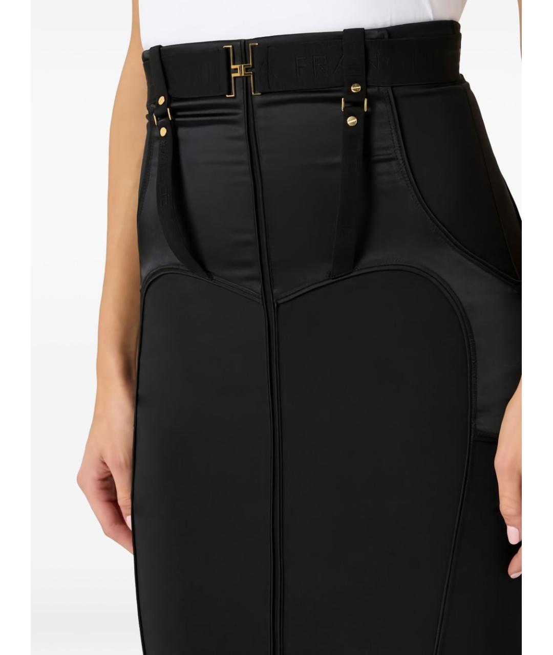 ELISABETTA FRANCHI Черная полиэстеровая юбка миди, фото 5