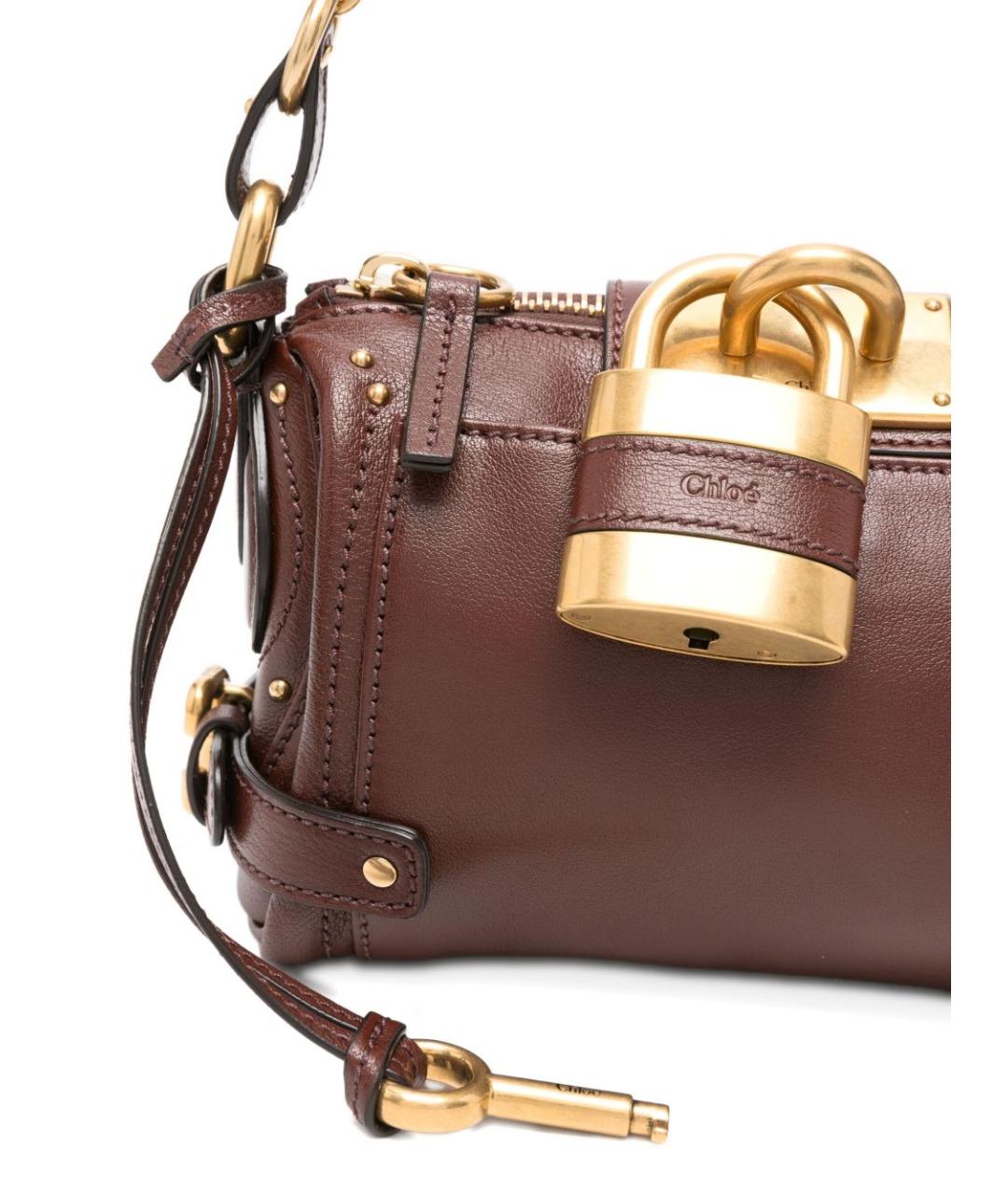 CHLOE Коричневая кожаная сумка через плечо, фото 2