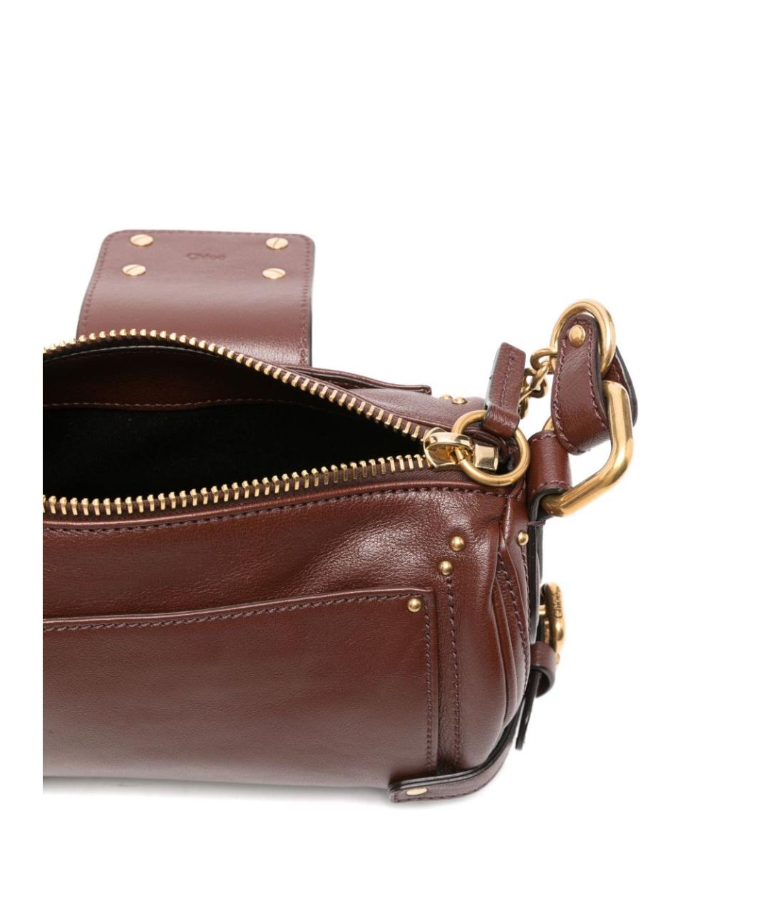 CHLOE Коричневая кожаная сумка через плечо, фото 5