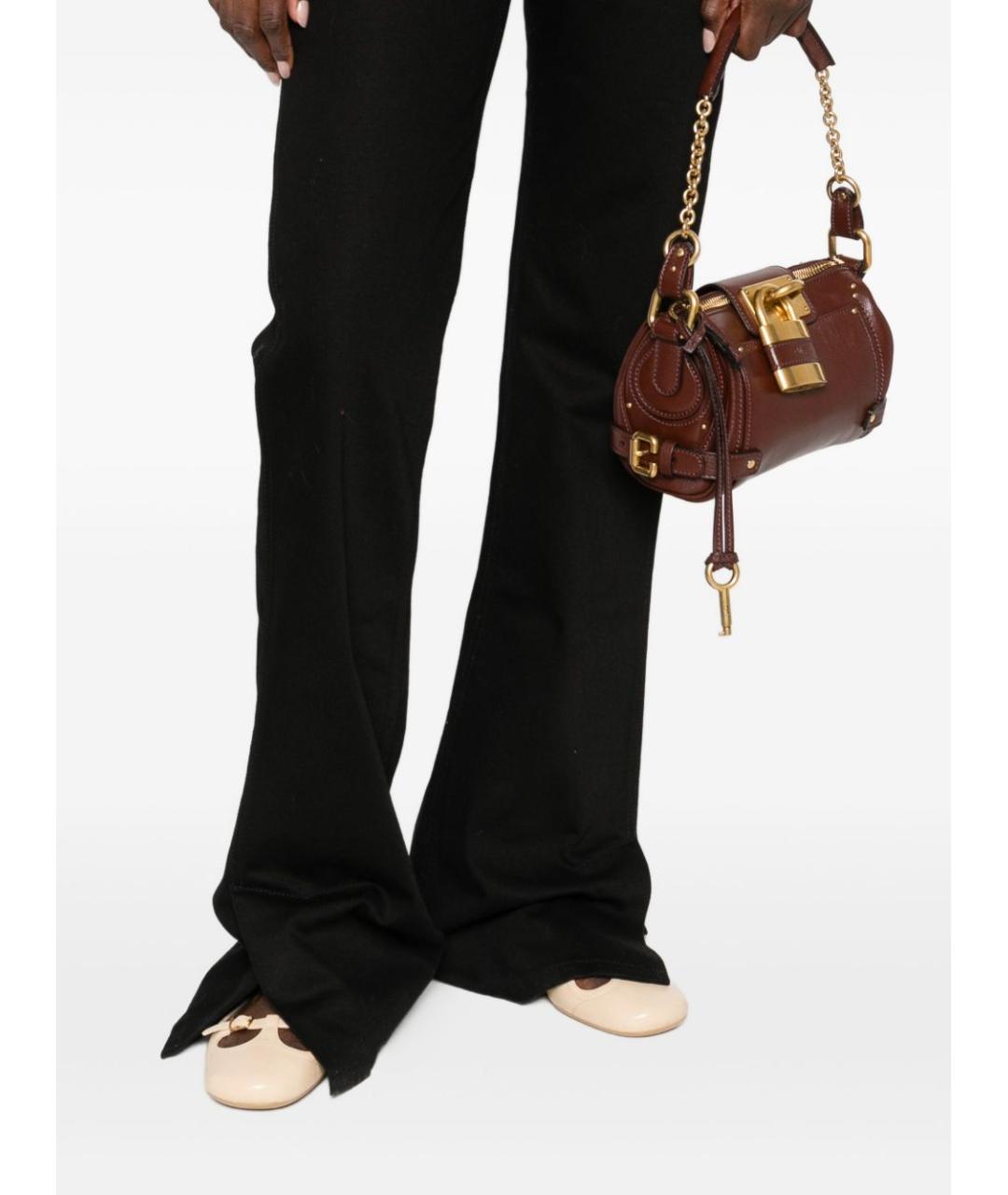 CHLOE Коричневая кожаная сумка через плечо, фото 3