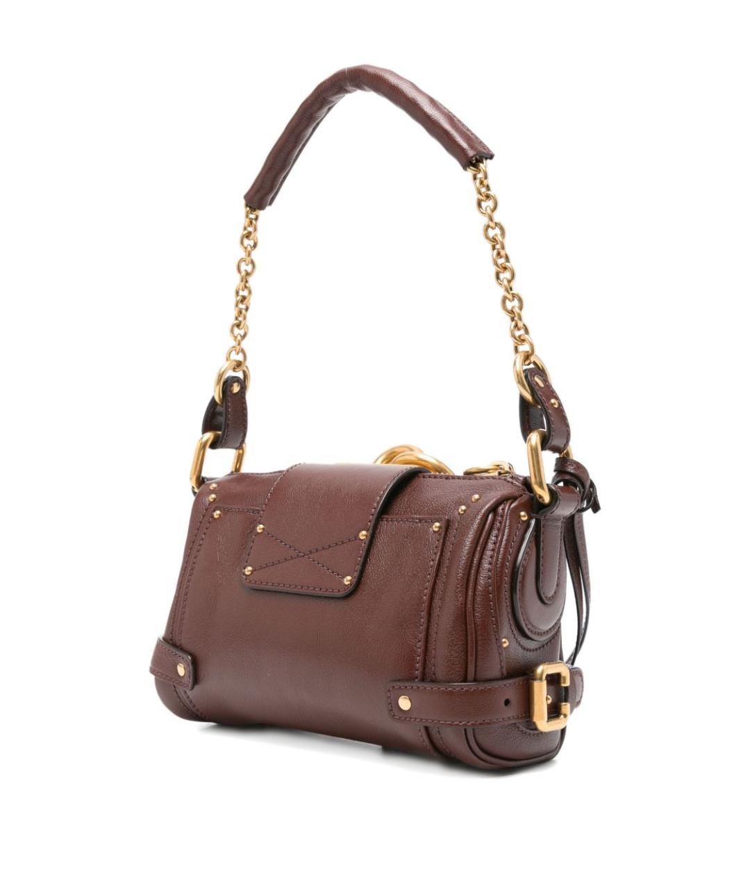 CHLOE Коричневая кожаная сумка через плечо, фото 4