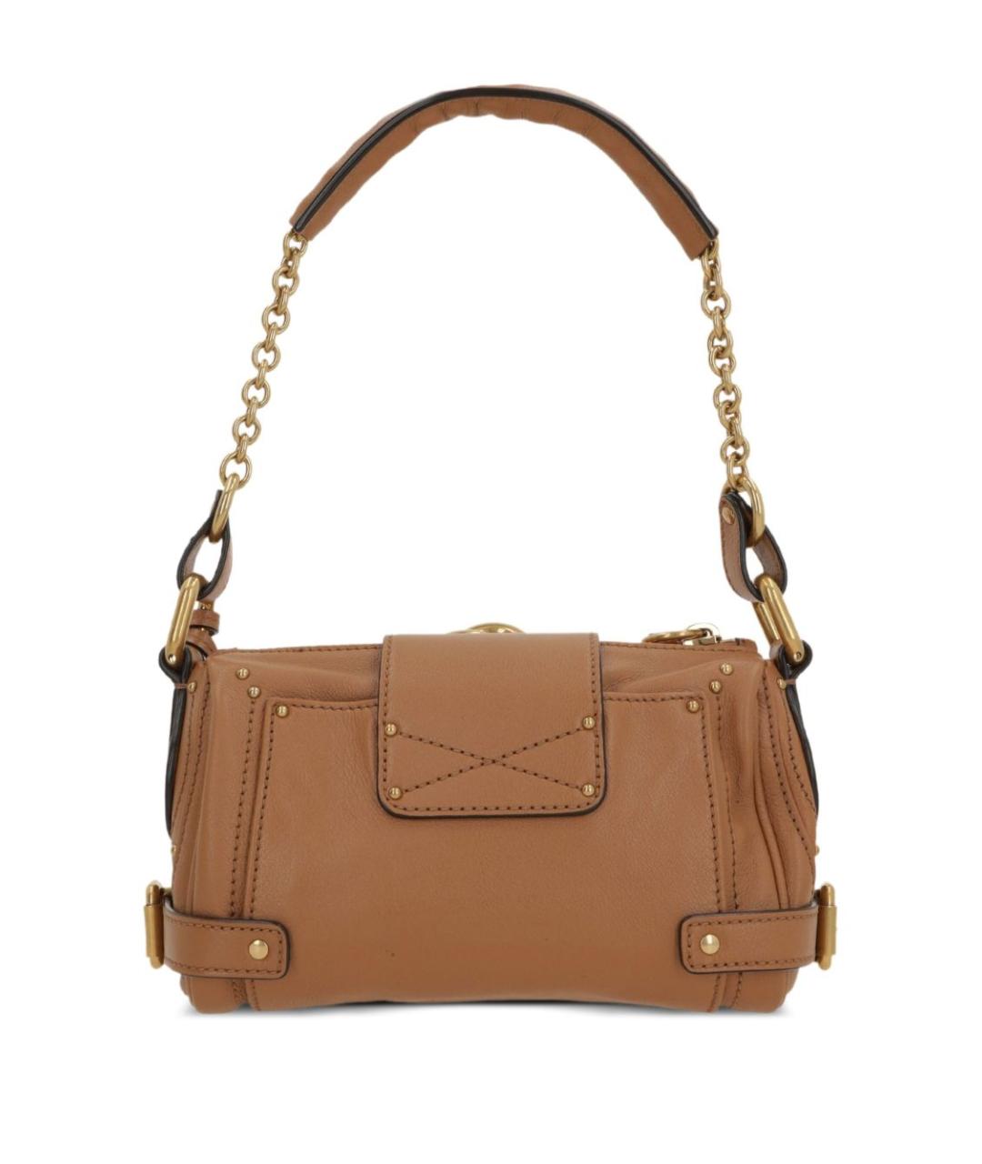 CHLOE Коричневая кожаная сумка через плечо, фото 4
