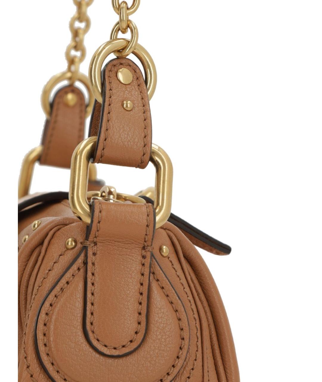 CHLOE Коричневая кожаная сумка через плечо, фото 2