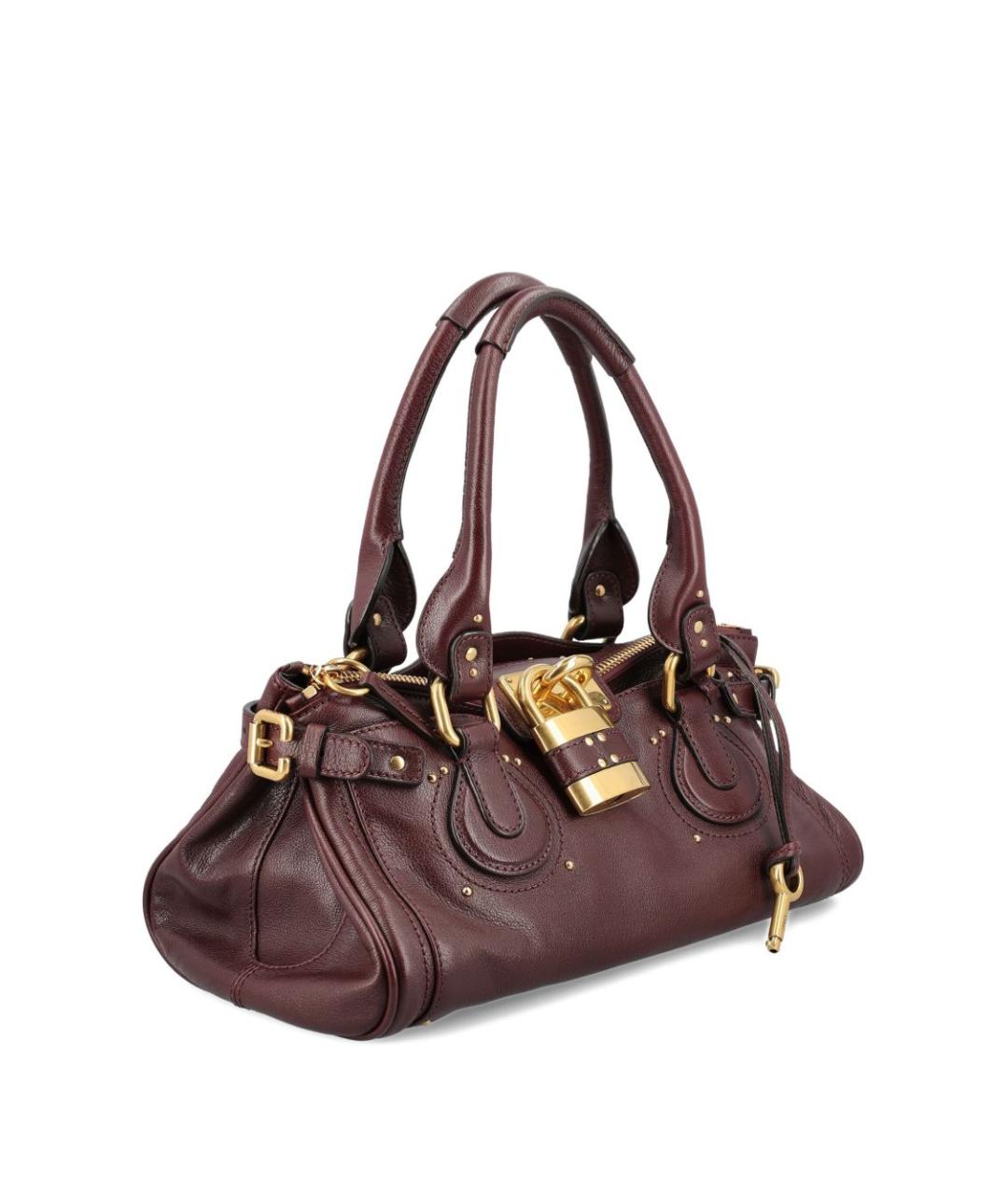 CHLOE Бордовая кожаная сумка тоут, фото 2