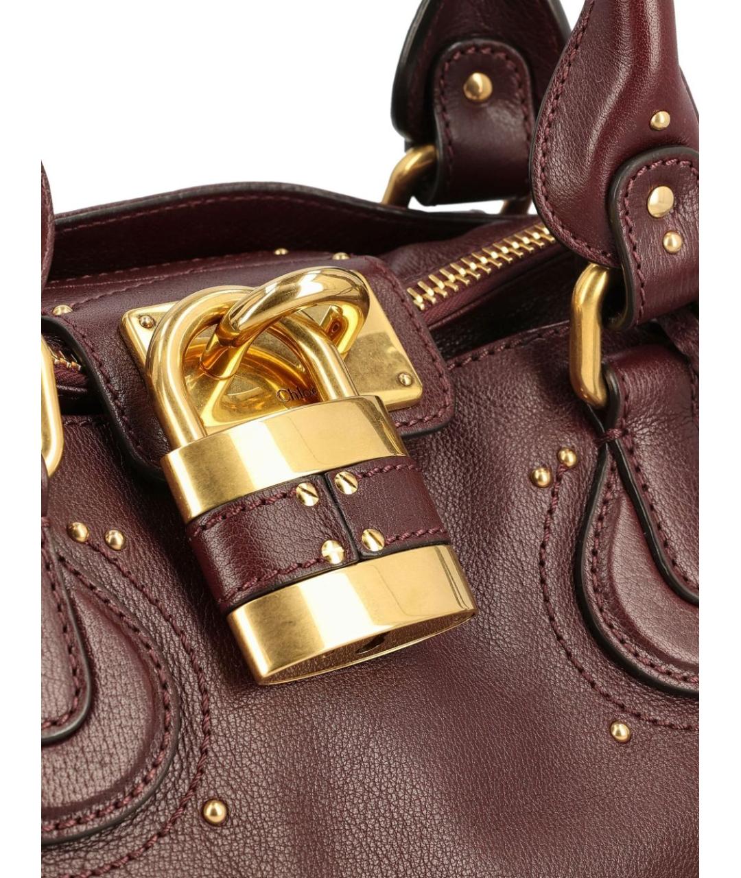 CHLOE Бордовая кожаная сумка тоут, фото 3