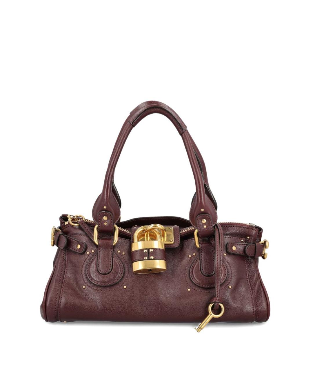 CHLOE Бордовая кожаная сумка тоут, фото 1