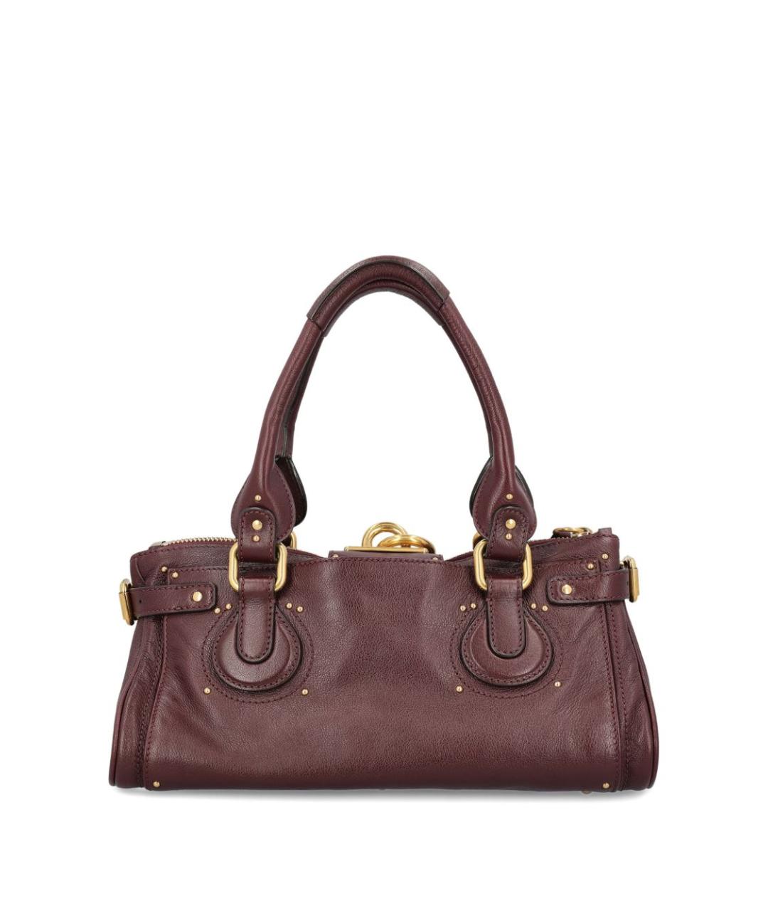 CHLOE Бордовая кожаная сумка тоут, фото 4